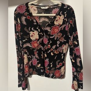 Vintage Floral Long Sleeve Blouse